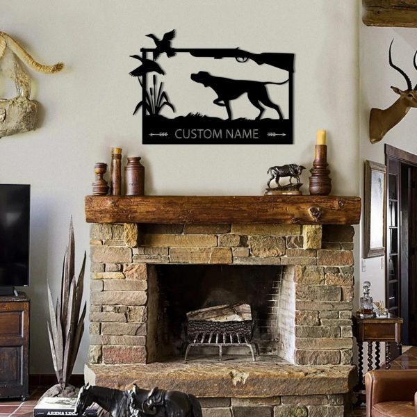 Personalized Metal Hunting Dog Sign Custom Hunter Name Signs Wall Decor