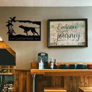 Personalized Metal Hunting Dog Sign Custom Hunter Name Signs Wall Decor