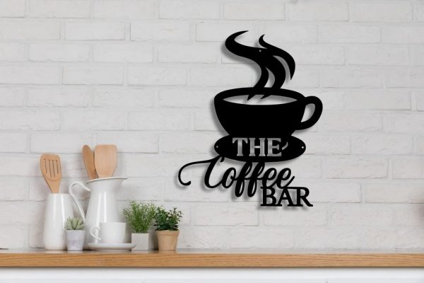 Personalized Metal Kitchen Coffee Station Sign Wall Decor Home Bar