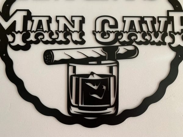 Personalized Metal Man Cave Signs Whiskey and Cigar Lounge Bar Decor
