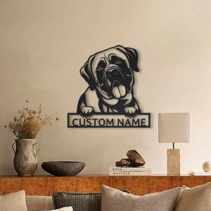 Personalized Metal Mastiff Dog Sign Art Home Decor Gift for Pet Lover