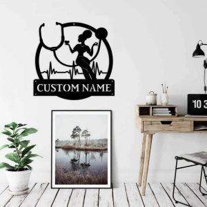 Personalized Metal Nurse Name Sign Decoration for Room CNA RN LPN Gifts for Nurse
