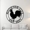 Personalized Metal Rooster Chicken Coop Signs House Warming Gift for Farmer Rustic Farm Decor 1