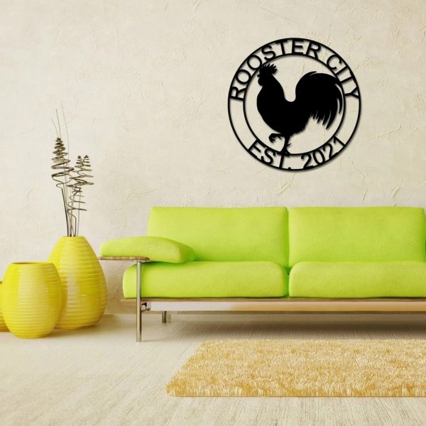 Personalized Metal Rooster Chicken Coop  Signs House Warming Gift for Farmer Rustic Farm Decor