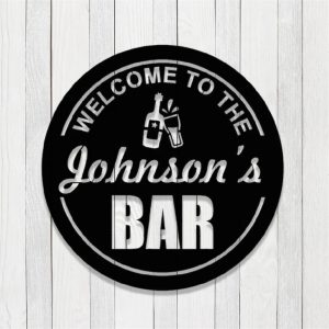 Personalized Metal Welcome To The Bar Sign Home Pub Decor Man Cave Gift 1