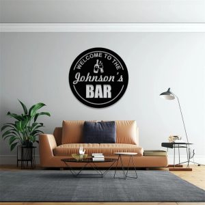 Personalized Metal Welcome To The Bar Sign Home Pub Decor Man Cave Gift 2
