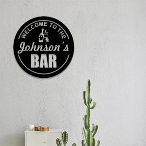 Personalized Metal Welcome To The Bar Sign Home Pub Decor Man Cave Gift 3
