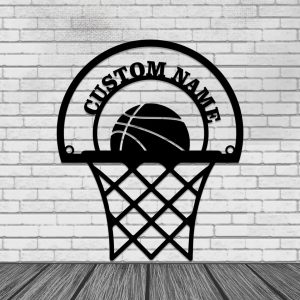 Personalized Metal basketball basket Sign Wall Decor Home Birthday Gift for Player 1