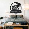 Personalized Moose Hunting With Cattails Metal Sign Custom 3