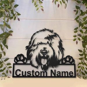 Personalized Old English Sheepdog Dog Metal Sign Art Home Decor Gift for Pet Lover 2
