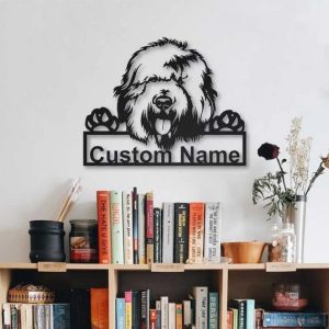 Personalized Old English Sheepdog Dog Metal Sign Art Home Decor Gift for Pet Lover 3