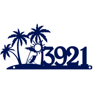 Personalized Palm Tree Beach Address Sign Custom Beach Theme Address Plaque 2