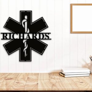 Personalized Paramedic Metal Wall Art Custom Name Nurse Sign Decor for Office