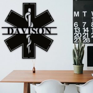 Personalized Paramedic Metal Wall Art Custom Name Nurse Sign Decor for Office 2