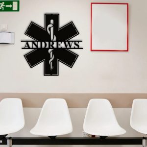 Personalized Paramedic Metal Wall Art Custom Name Nurse Sign Decor for Office 3