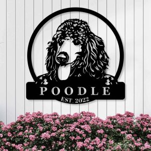 Personalized Poodle Dog Metal Name Sign Gardern Decor Gift for Dog Lovers
