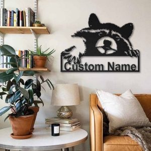 Personalized Raccoon Sign Art Home Decor Gift for Animal Lover 2