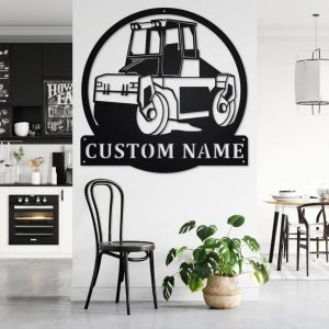 Personalized Road Roller Truck Metal Name Sign Home Decor Gift for Truck Drivers 2
