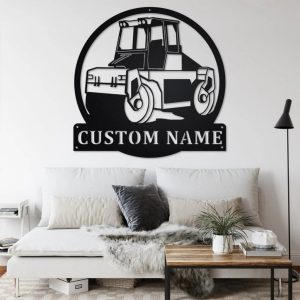 Personalized Road Roller Truck Metal Name Sign Home Decor Gift for Truck Drivers 3