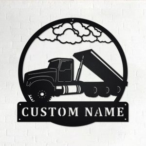 Personalized Roll Off Truck Metal Name Sign Home Decor Gift for Truck Drivers 1
