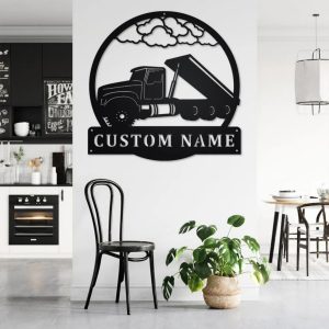 Personalized Roll Off Truck Metal Name Sign Home Decor Gift for Truck Drivers 2