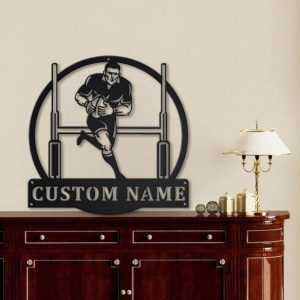 Personalized Rugby Union Metal Sign Art Custom Name Football sign Decor Home 2