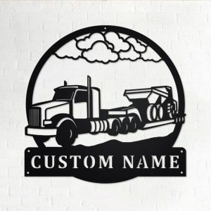 Semi Dump Truck Personalized Metal Name Sign Truck Drivers Gift 1