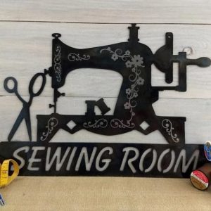 Personalized Sewing Machine Sign Gift for Sewer Sewing Room Decoration