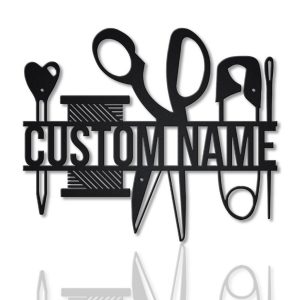 Personalized Sewing Metal Name Sign Sewing Room Decorations