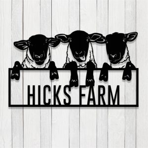 Personalized Sheep Metal Signs Housewarming Gift for Farmer Rustic Farm Decor 1