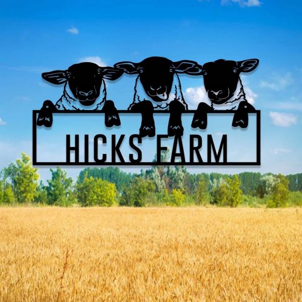 Personalized Sheep Metal Signs Housewarming Gift for Farmer Rustic Farm Decor