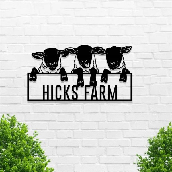 Personalized Sheep Metal Signs Housewarming Gift for Farmer Rustic Farm Decor