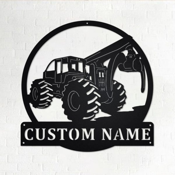 Personalized Skidder Truck Metal Name Sign Home Decor Gift for Truck Drivers