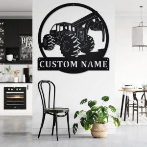 Personalized Skidder Truck Metal Name Sign Home Decor Gift for Truck Drivers 2