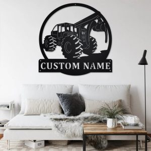 Personalized Skidder Truck Metal Name Sign Home Decor Gift for Truck Drivers