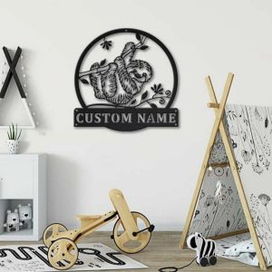 Personalized Sloth Metal Sign Art Home Decor Gift for Animal Lover 3
