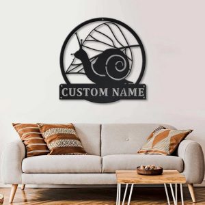 Personalized Snail Metal Sign Art Home Decor Gift for Animal Lover