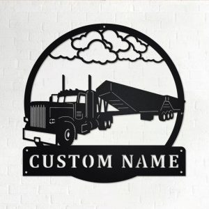 Personalized Super B Grain Truck Metal Name Sign Home Decor Gift for Truck Drivers