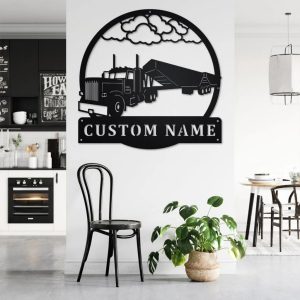 Personalized Super B Grain Truck Metal Name Sign Home Decor Gift for Truck Drivers