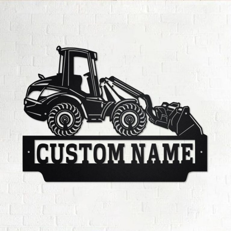 Personalized Telescopic Wheel Loader Truck Metal Name Sign Home Decor ...