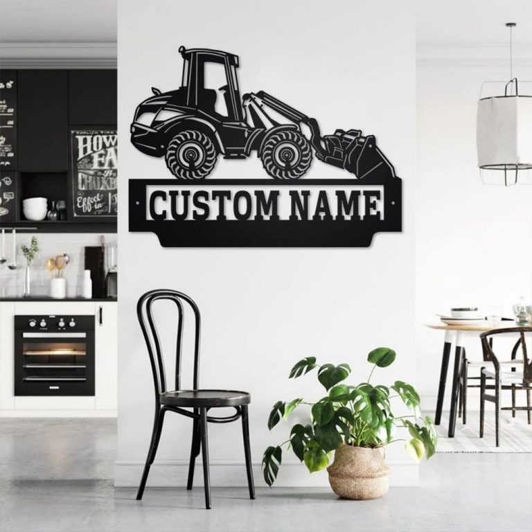 Personalized Telescopic Wheel Loader Truck Metal Name Sign Home Decor ...