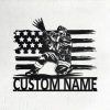 Personalized US Fire Fighter Metal Sign Custom Name Fireman Gift for Dad 1