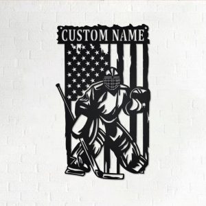 Personalized US Hockey Goalie Metal Sign Wall Art Deccor Home