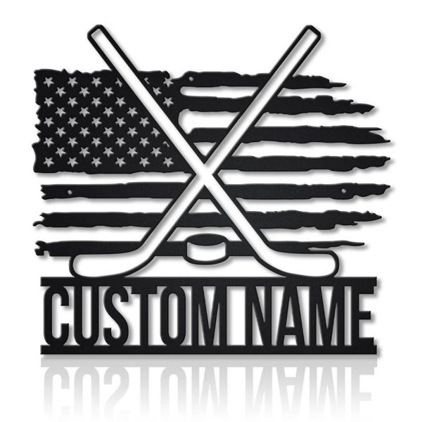 Personalized US Ice Hockey Metal Sign Wall Art Decor Home Gift for Player