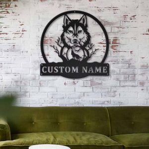 Personalized Wild Wolf Metal Sign Art Home Decor Gift for Animal Lover 2