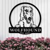 Personalized Wolfhound Dog Metal Name Sign Gardern Decor Gift for Dog Lovers 1