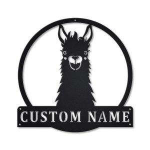 Personalized llama Metal Sign Art Home Decor Gift for Animal Lover 1