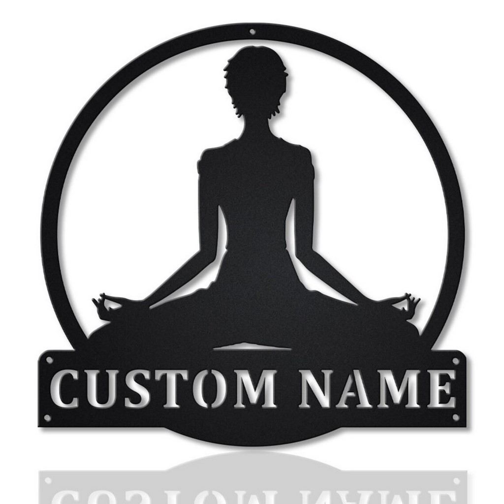 Personalzied Yoga Meditation Metal Sign Decor Room Gift for Yoga Lover Yoga Decor