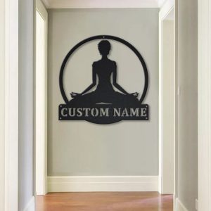 Personalzied Yoga Meditation Metal Sign Decor Room Gift for Yoga Lover 3