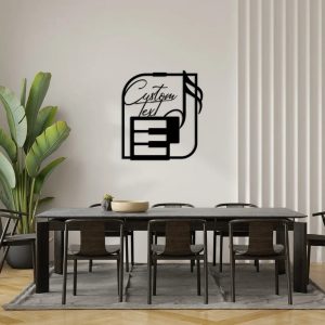 Piano And Notes Metal Art Custom Text Metal Sign Modern Home Decoration Gift for Music Lover 1